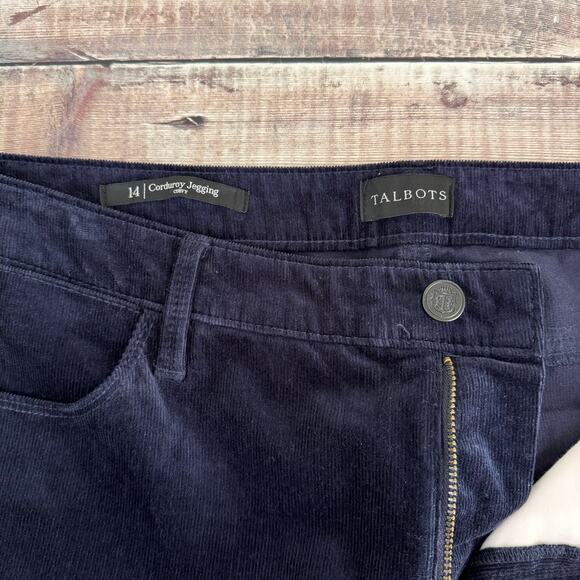 Talbots Corduroy Pants Women's 14 Curvy Jegging Skinny Cords Dark Navy Blue - Picture 4 of 10